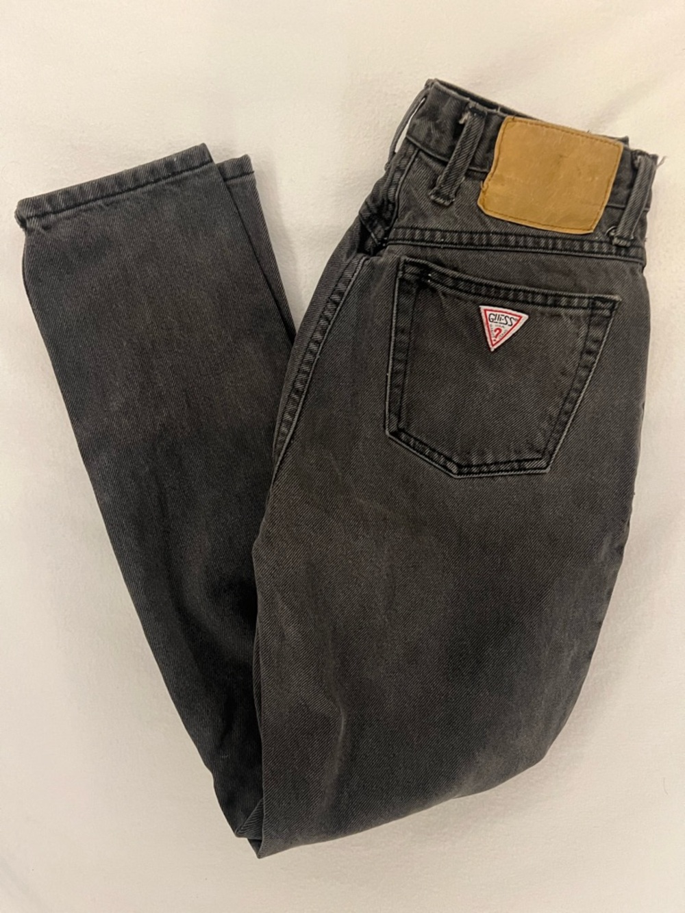 Vintage 90s Guess By Georges Marciano Grey High Waisted Denim Jeans Size 29 USA